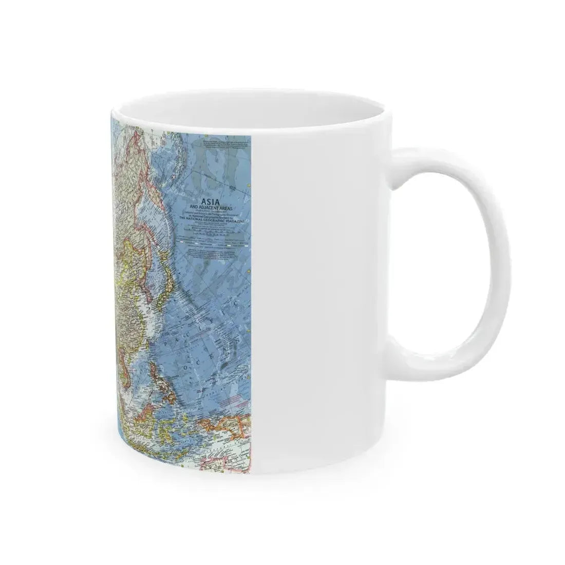 Asia and Adjacent Areas (1959) (Map) White Coffee Mug - Go Mug Yourself