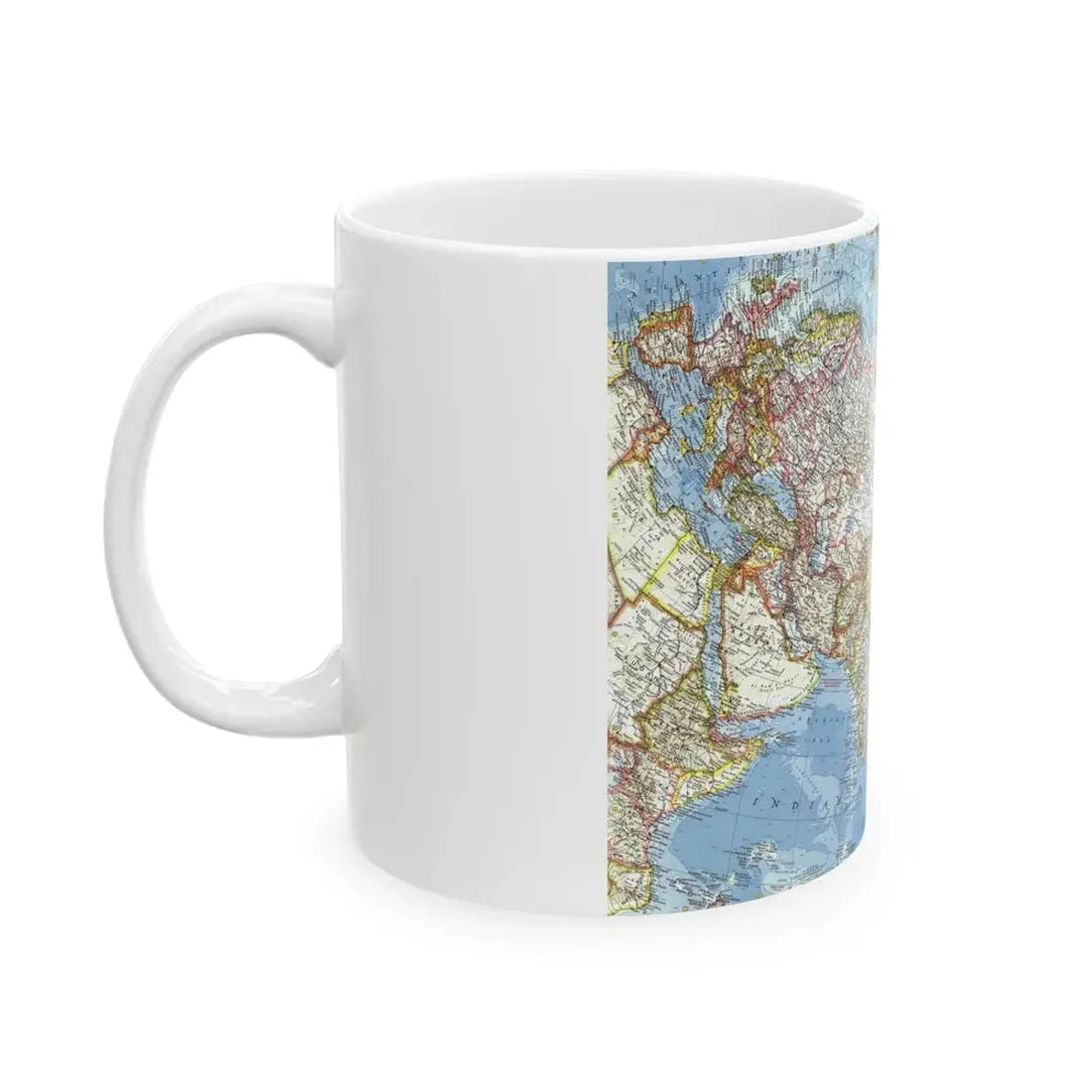 Asia and Adjacent Areas (1959) (Map) White Coffee Mug - Go Mug Yourself