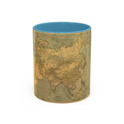 Asia and Adjacent Regions (1933) (Map) Accent Coffee Mug 11oz Light Blue - Go Mug Yourself