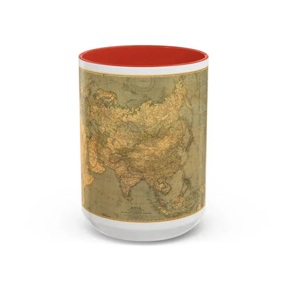 Asia and Adjacent Regions (1933) (Map) Accent Coffee Mug 15oz Red - Go Mug Yourself
