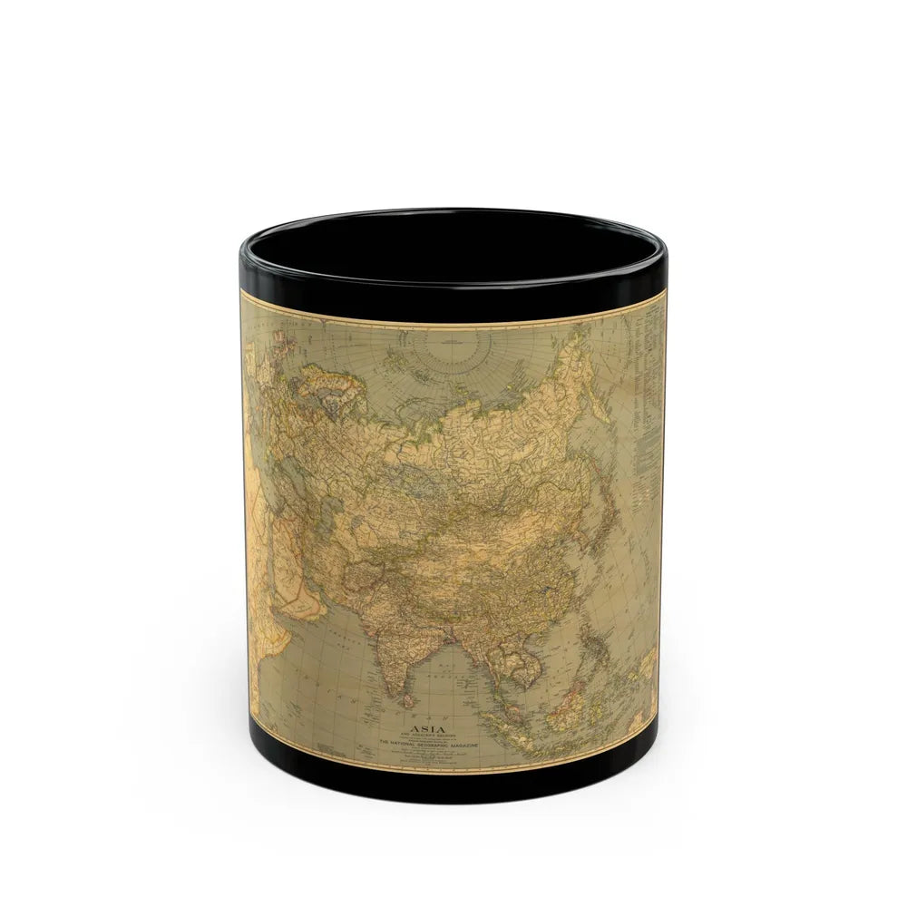 Asia and Adjacent Regions (1933) (Map) Black Coffee Mug-11oz-Go Mug Yourself