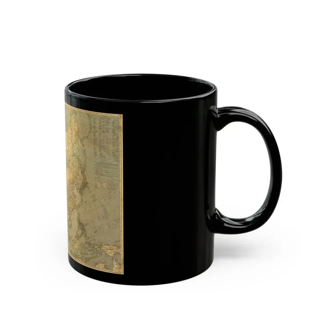 Asia and Adjacent Regions (1933) (Map) Black Coffee Mug - Go Mug Yourself