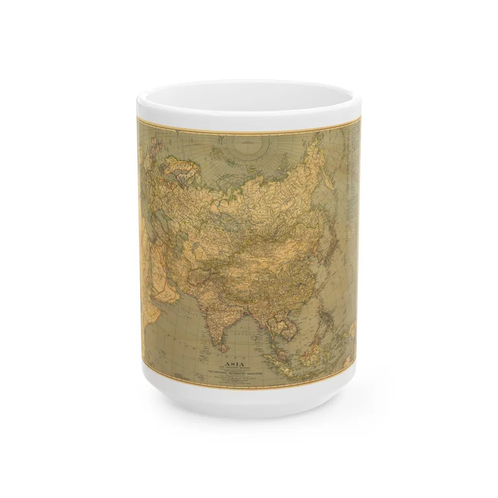 Asia and Adjacent Regions (1933) (Map) White Coffee Mug-15oz-Go Mug Yourself