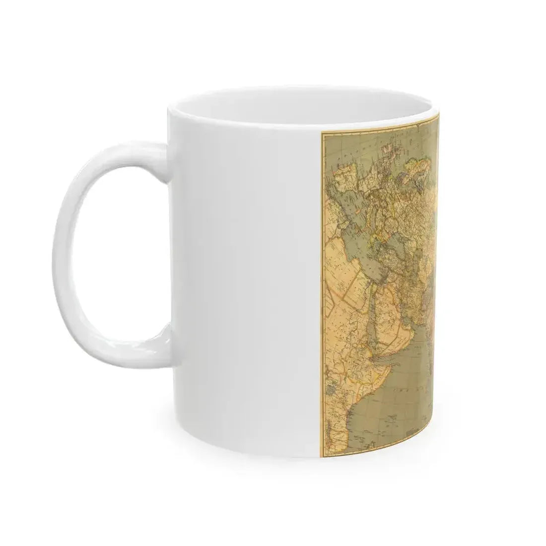 Asia and Adjacent Regions (1933) (Map) White Coffee Mug - Go Mug Yourself