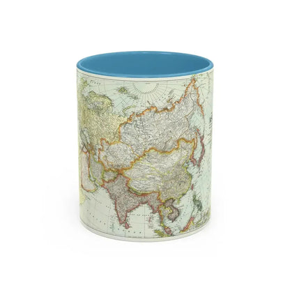 Asia and Adjoining Europe (1921) (Map) Accent Coffee Mug 11oz Light Blue - Go Mug Yourself