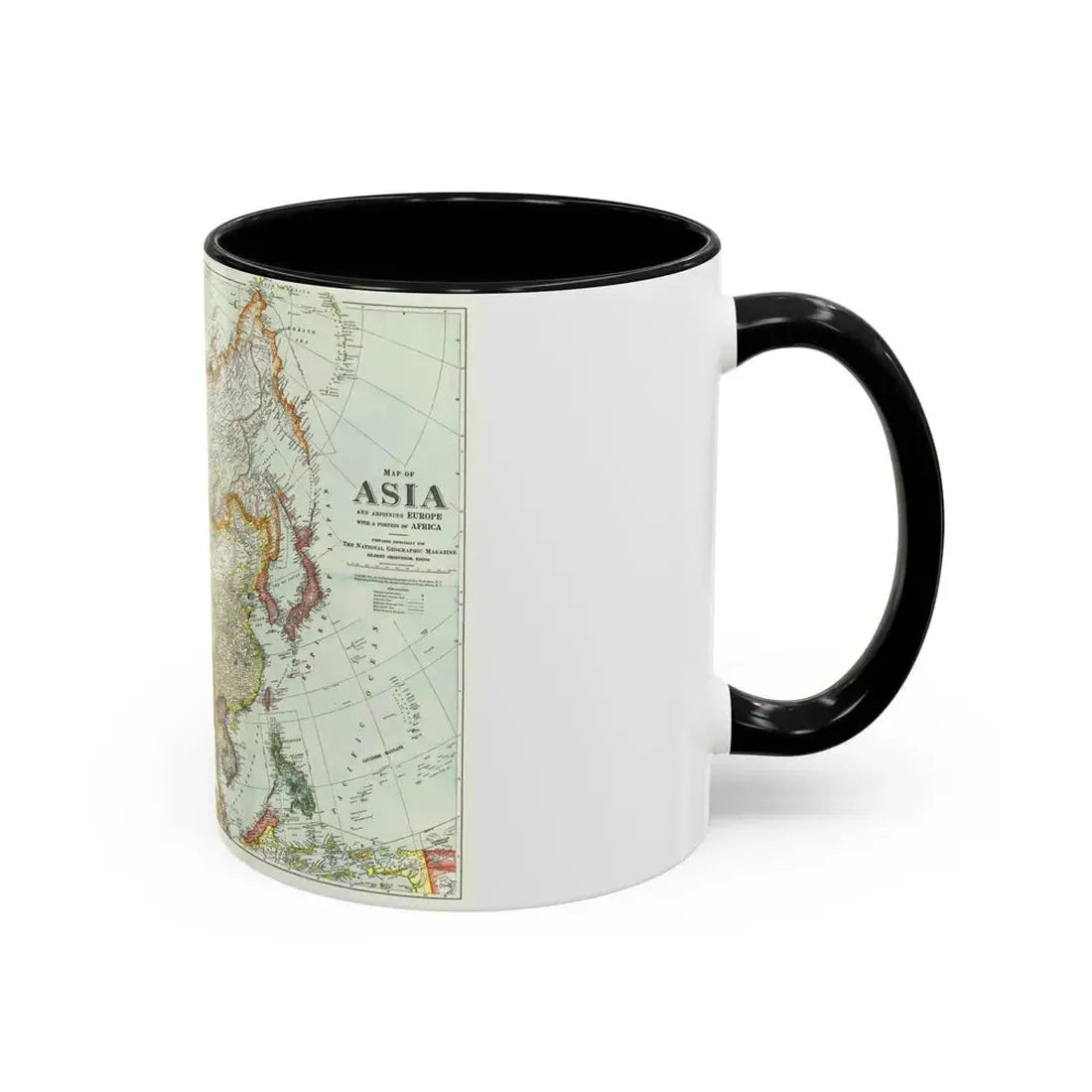Asia and Adjoining Europe (1921) (Map) Accent Coffee Mug - Go Mug Yourself