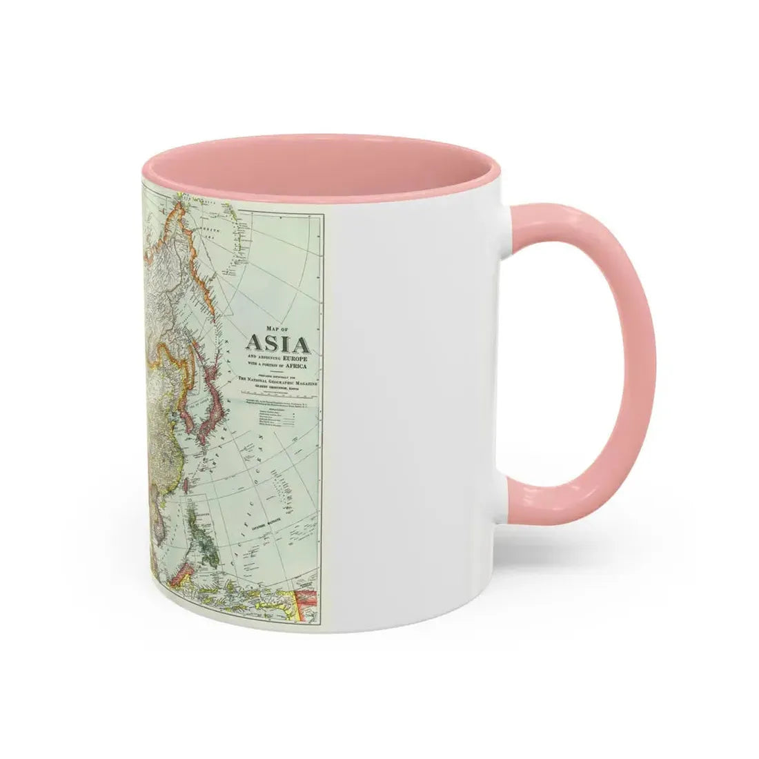 Asia and Adjoining Europe (1921) (Map) Accent Coffee Mug - Go Mug Yourself