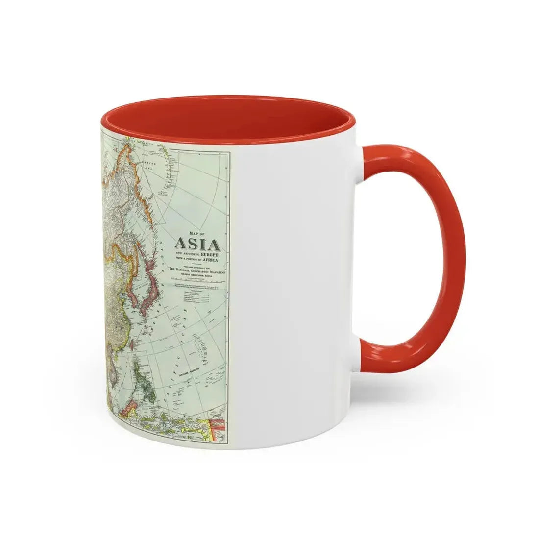 Asia and Adjoining Europe (1921) (Map) Accent Coffee Mug - Go Mug Yourself