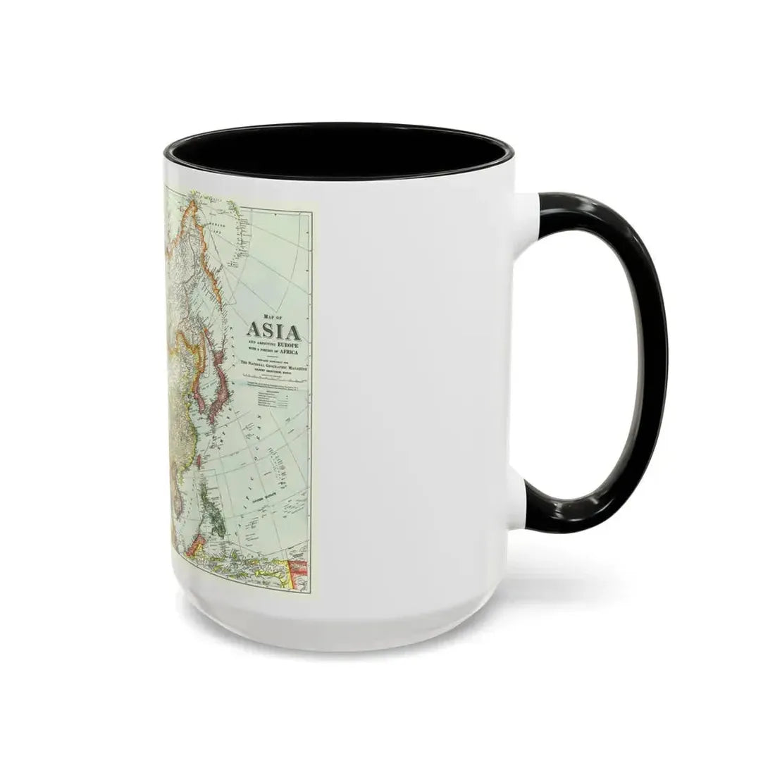 Asia and Adjoining Europe (1921) (Map) Accent Coffee Mug - Go Mug Yourself