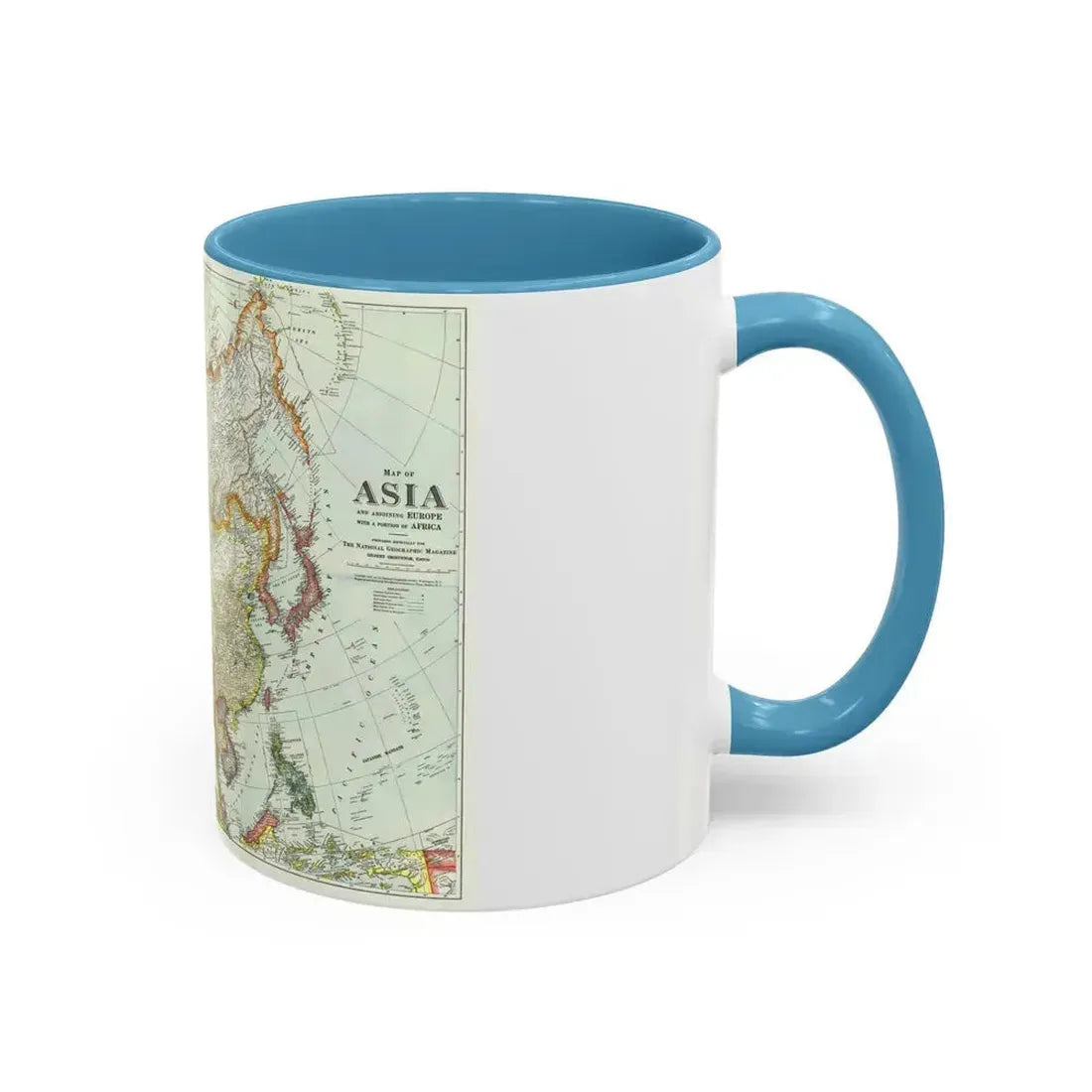 Asia and Adjoining Europe (1921) (Map) Accent Coffee Mug - Go Mug Yourself