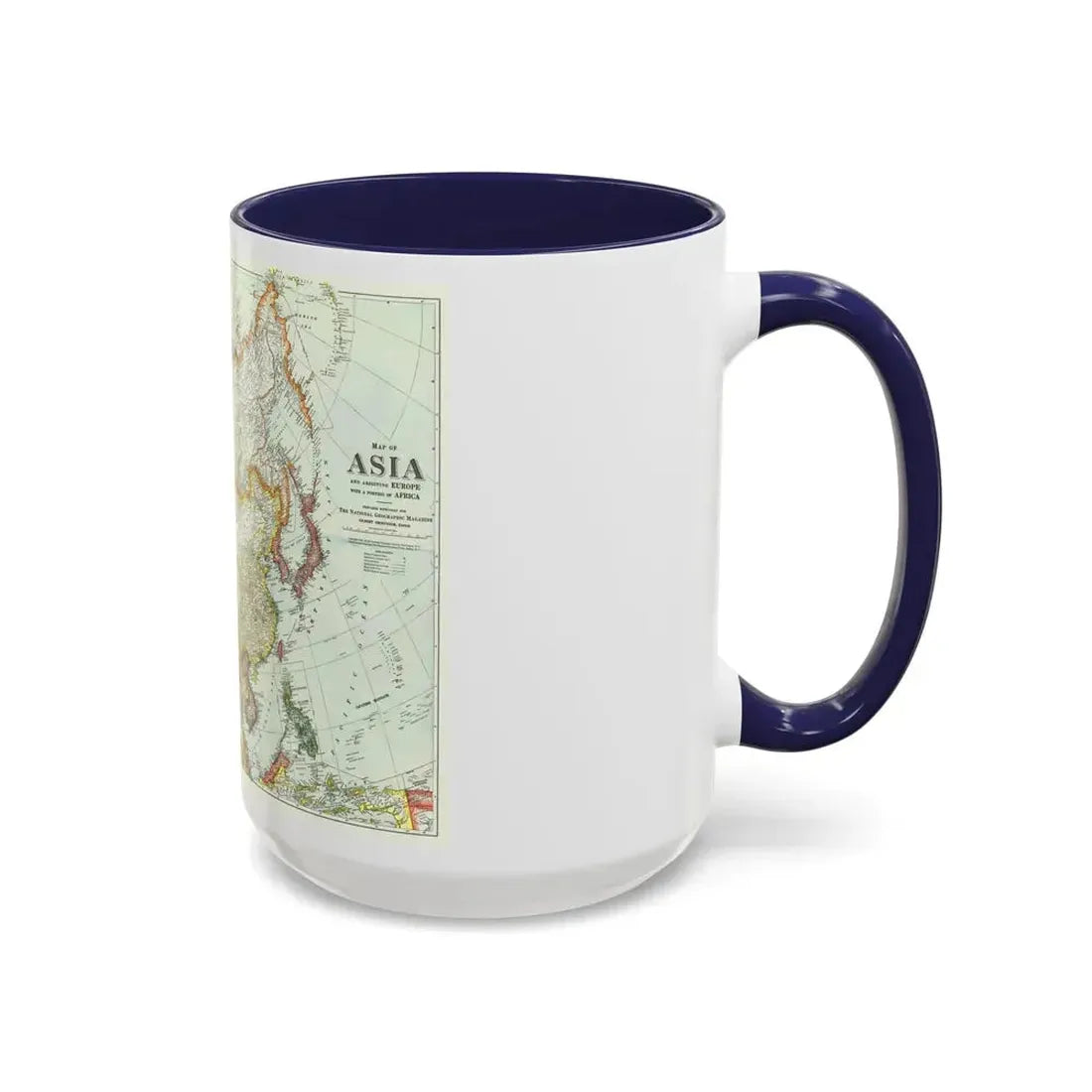 Asia and Adjoining Europe (1921) (Map) Accent Coffee Mug - Go Mug Yourself
