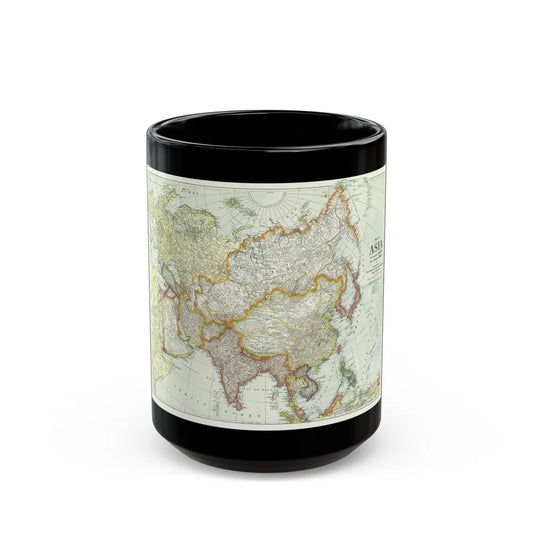 Asia and Adjoining Europe (1921) (Map) Black Coffee Mug-15oz-Go Mug Yourself