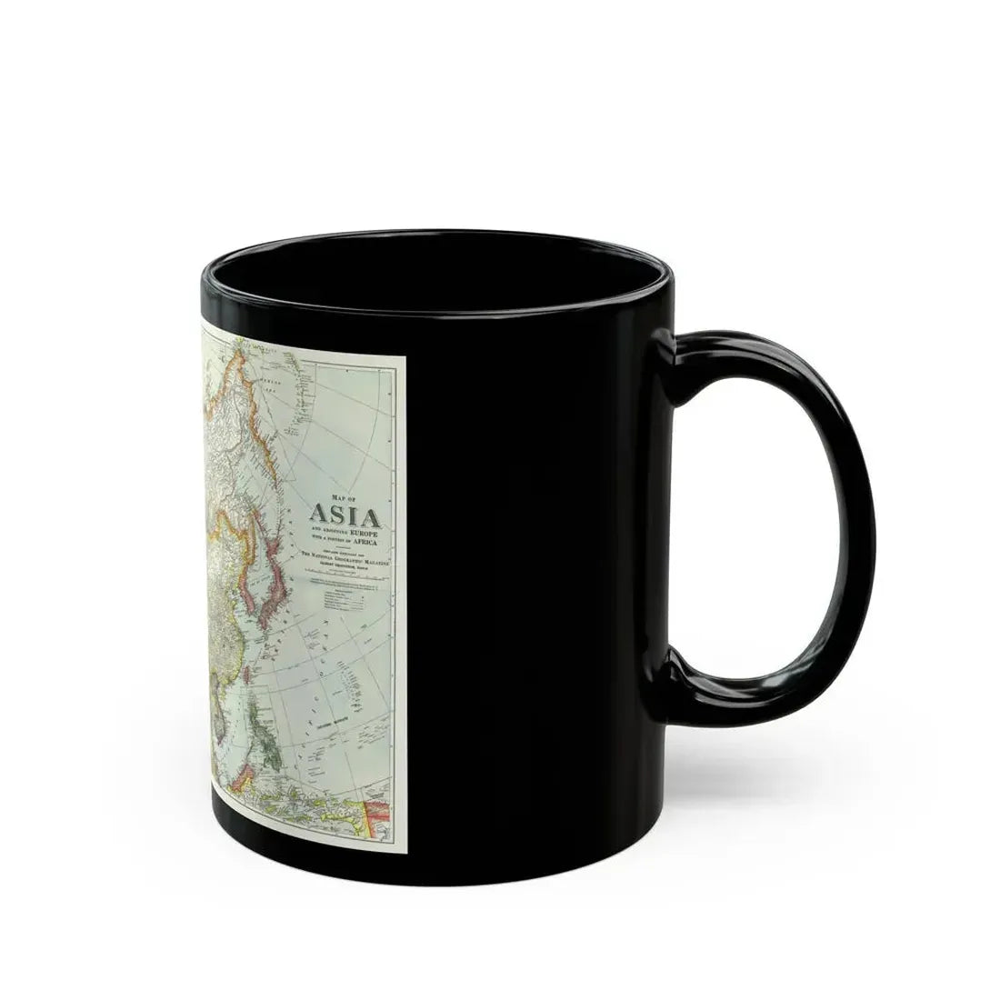 Asia and Adjoining Europe (1921) (Map) Black Coffee Mug - Go Mug Yourself