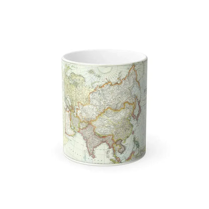 Asia and Adjoining Europe (1921) (Map) Color Changing Mug 11oz Default Title 11oz - Go Mug Yourself