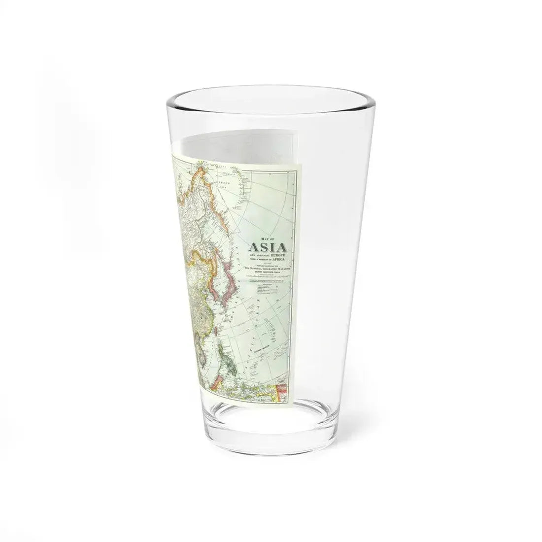 Asia and Adjoining Europe (1921) (Map) Pint Glass 16oz - Go Mug Yourself