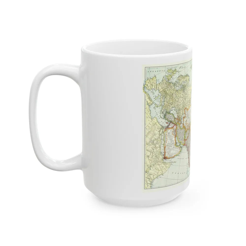 Asia and Adjoining Europe (1921) (Map) White Coffee Mug-Go Mug Yourself