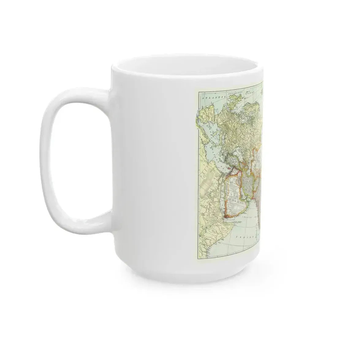 Asia and Adjoining Europe (1921) (Map) White Coffee Mug - Go Mug Yourself