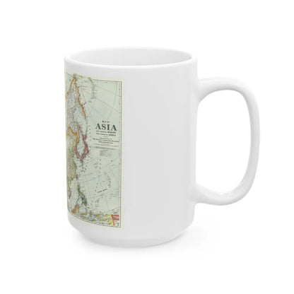 Asia and Adjoining Europe (1921) (Map) White Coffee Mug-Go Mug Yourself