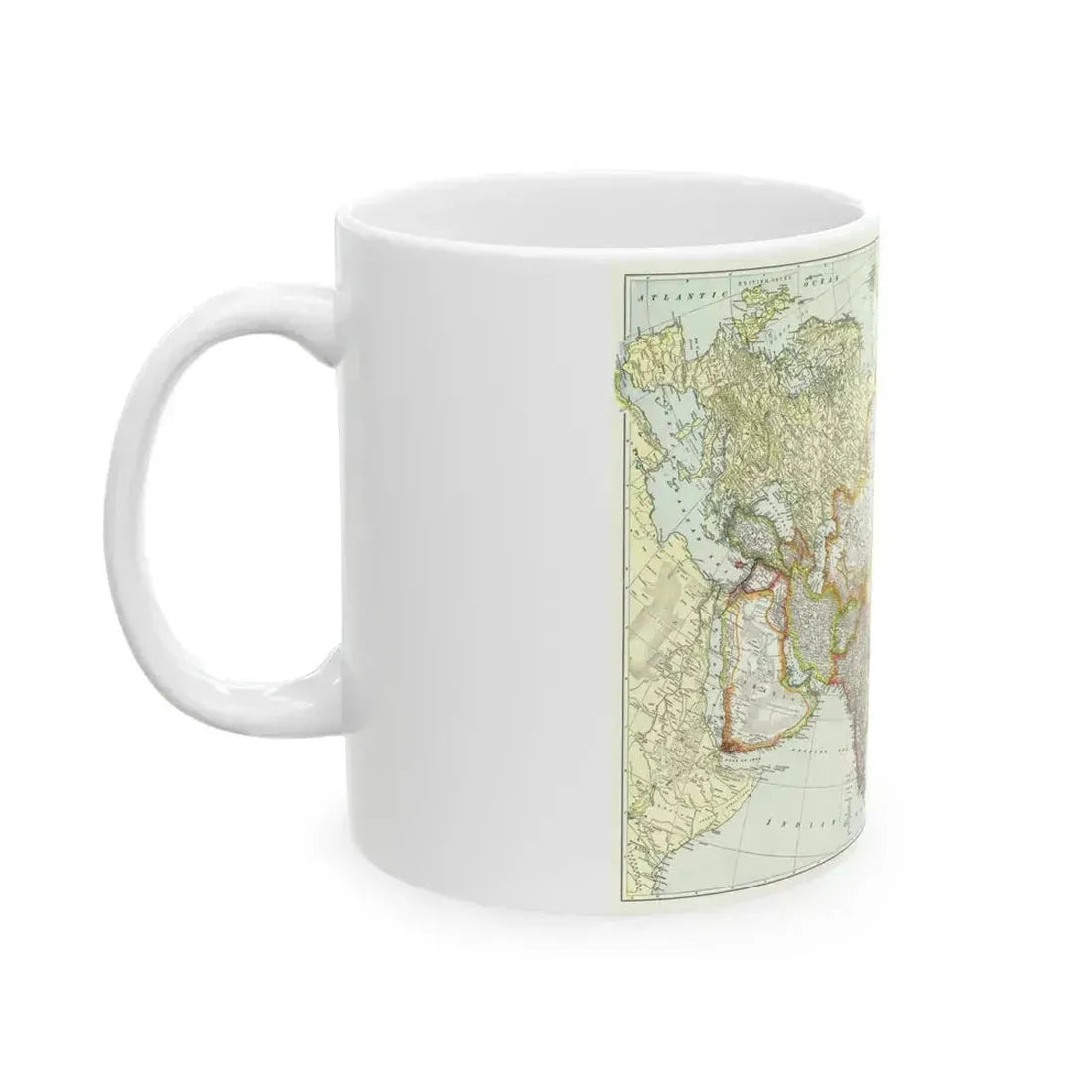 Asia and Adjoining Europe (1921) (Map) White Coffee Mug - Go Mug Yourself