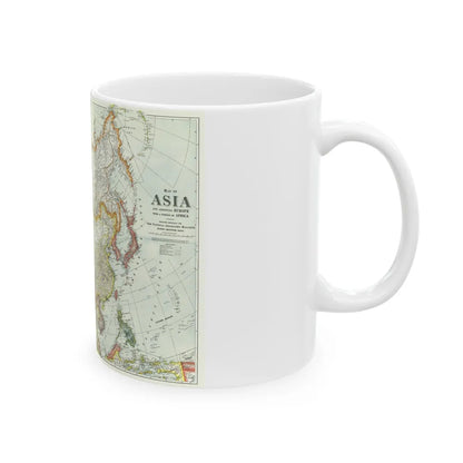 Asia and Adjoining Europe (1921) (Map) White Coffee Mug-Go Mug Yourself