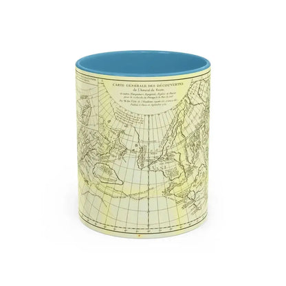 Asia - Carte Generale des Decouvertes (1892) (Map) Accent Coffee Mug 11oz Light Blue - Go Mug Yourself