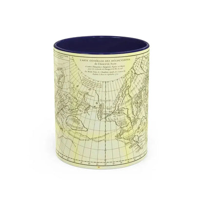 Asia - Carte Generale des Decouvertes (1892) (Map) Accent Coffee Mug 11oz Navy - Go Mug Yourself