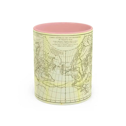 Asia - Carte Generale des Decouvertes (1892) (Map) Accent Coffee Mug 11oz Pink - Go Mug Yourself