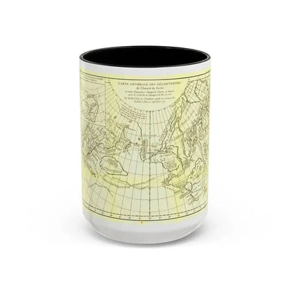 Asia - Carte Generale des Decouvertes (1892) (Map) Accent Coffee Mug 15oz Black - Go Mug Yourself