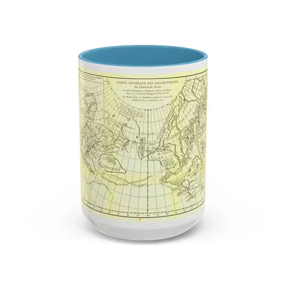 Asia - Carte Generale des Decouvertes (1892) (Map) Accent Coffee Mug 15oz Light Blue - Go Mug Yourself