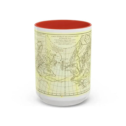 Asia - Carte Generale des Decouvertes (1892) (Map) Accent Coffee Mug 15oz Red - Go Mug Yourself