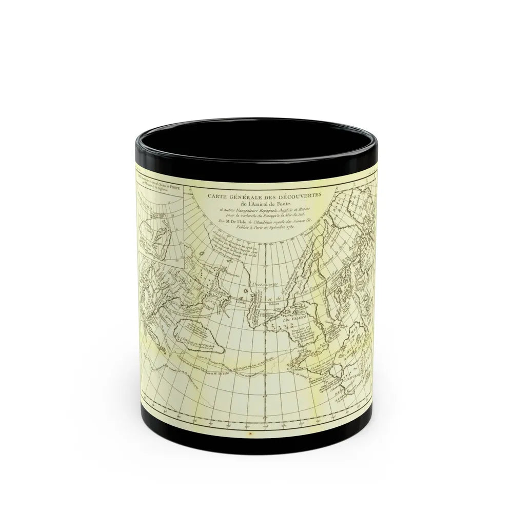 Asia - Carte Generale des Decouvertes (1892) (Map) Black Coffee Mug-11oz-Go Mug Yourself