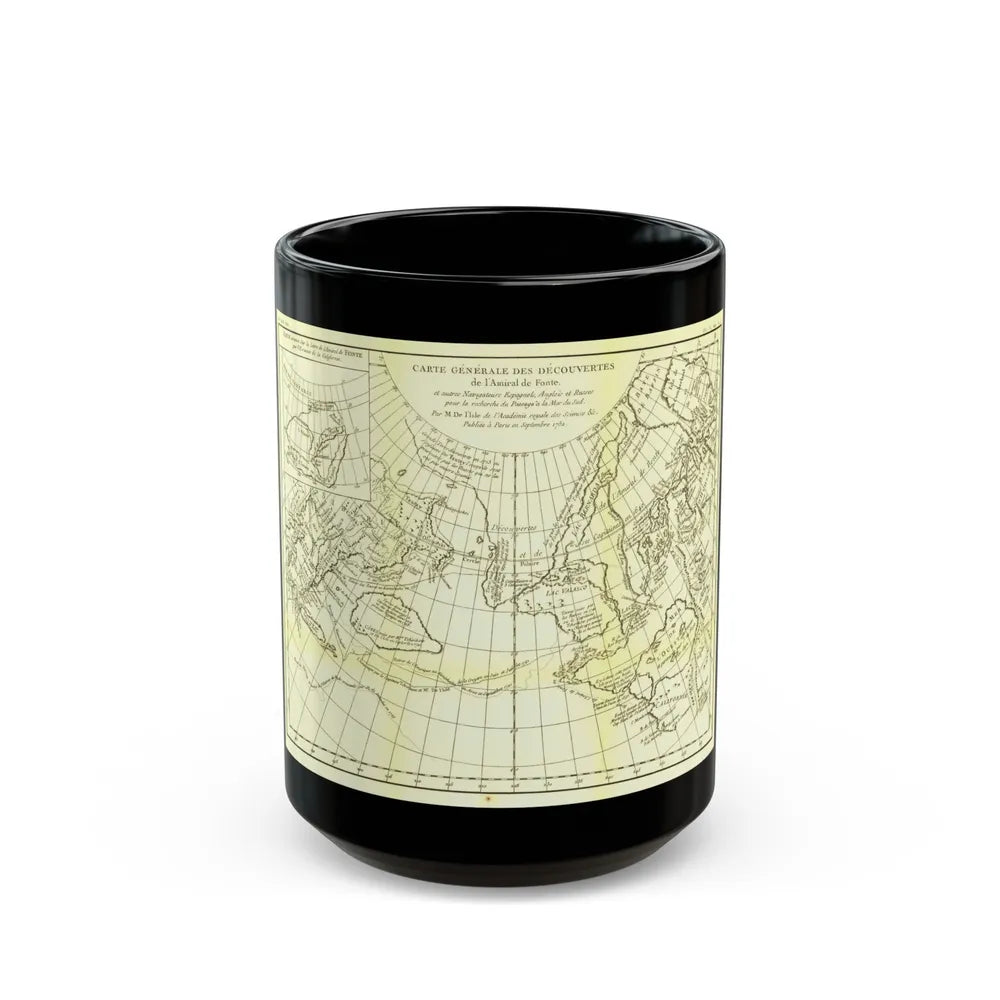 Asia - Carte Generale des Decouvertes (1892) (Map) Black Coffee Mug-15oz-Go Mug Yourself