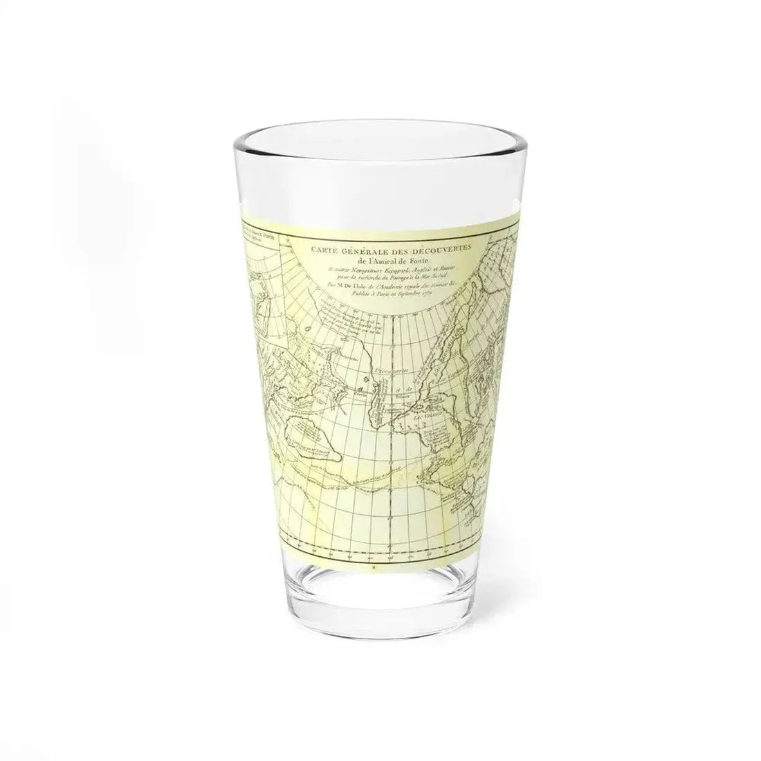 Asia - Carte Generale des Decouvertes (1892) (Map) Pint Glass 16oz 16oz - Go Mug Yourself