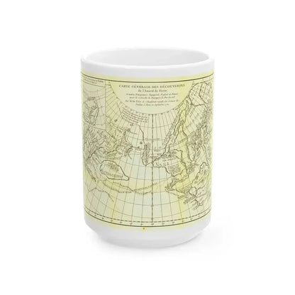 Asia - Carte Generale des Decouvertes (1892) (Map) White Coffee Mug 15oz - Go Mug Yourself