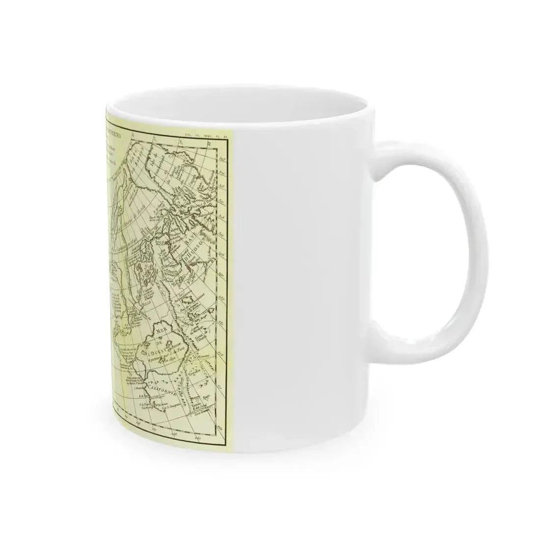 Asia - Carte Generale des Decouvertes (1892) (Map) White Coffee Mug - Go Mug Yourself