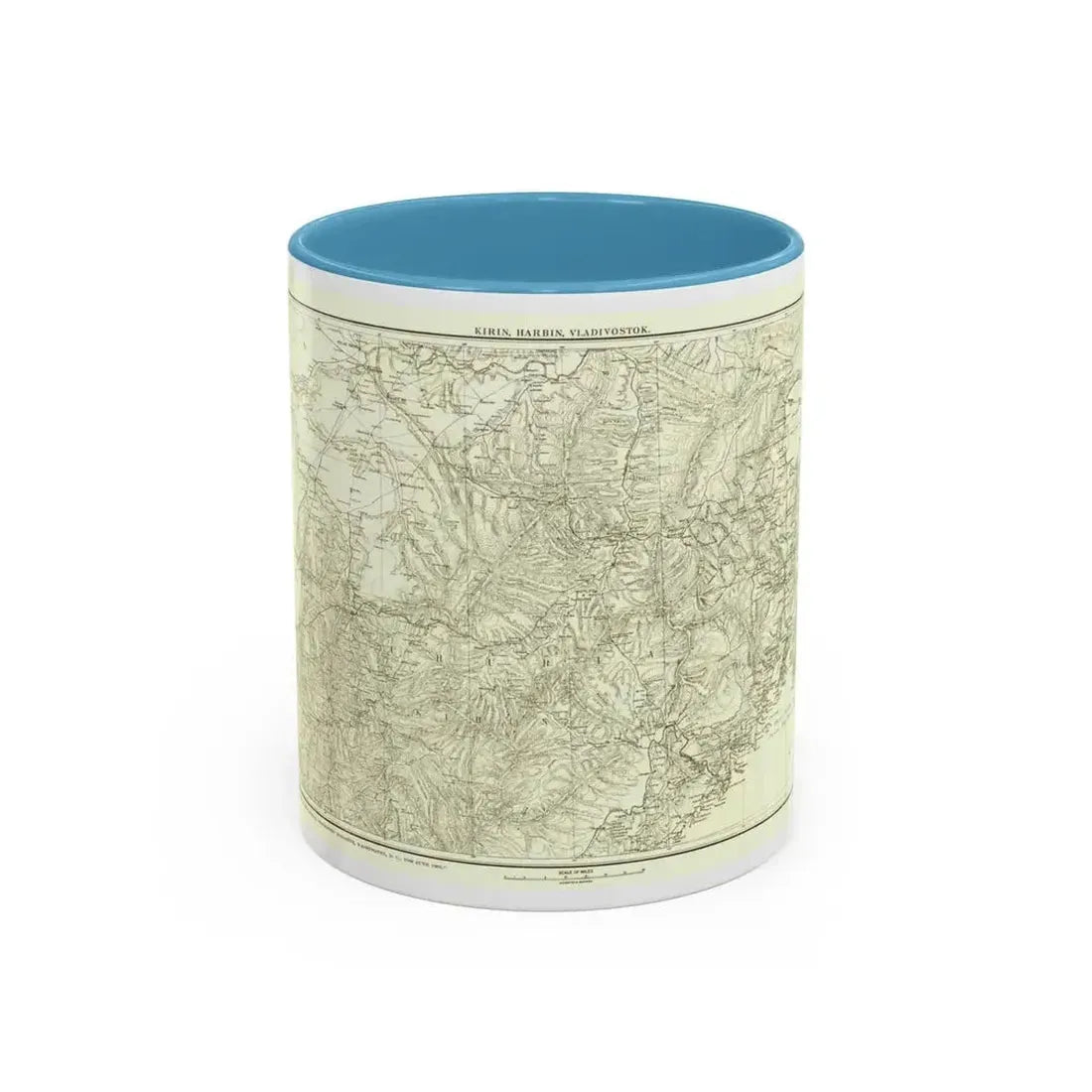 Asia - Kirin, Harbin, Vladivostok (1905) (Map) Accent Coffee Mug 11oz Light Blue - Go Mug Yourself