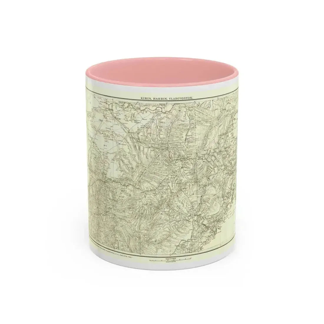 Asia - Kirin, Harbin, Vladivostok (1905) (Map) Accent Coffee Mug 11oz Pink - Go Mug Yourself