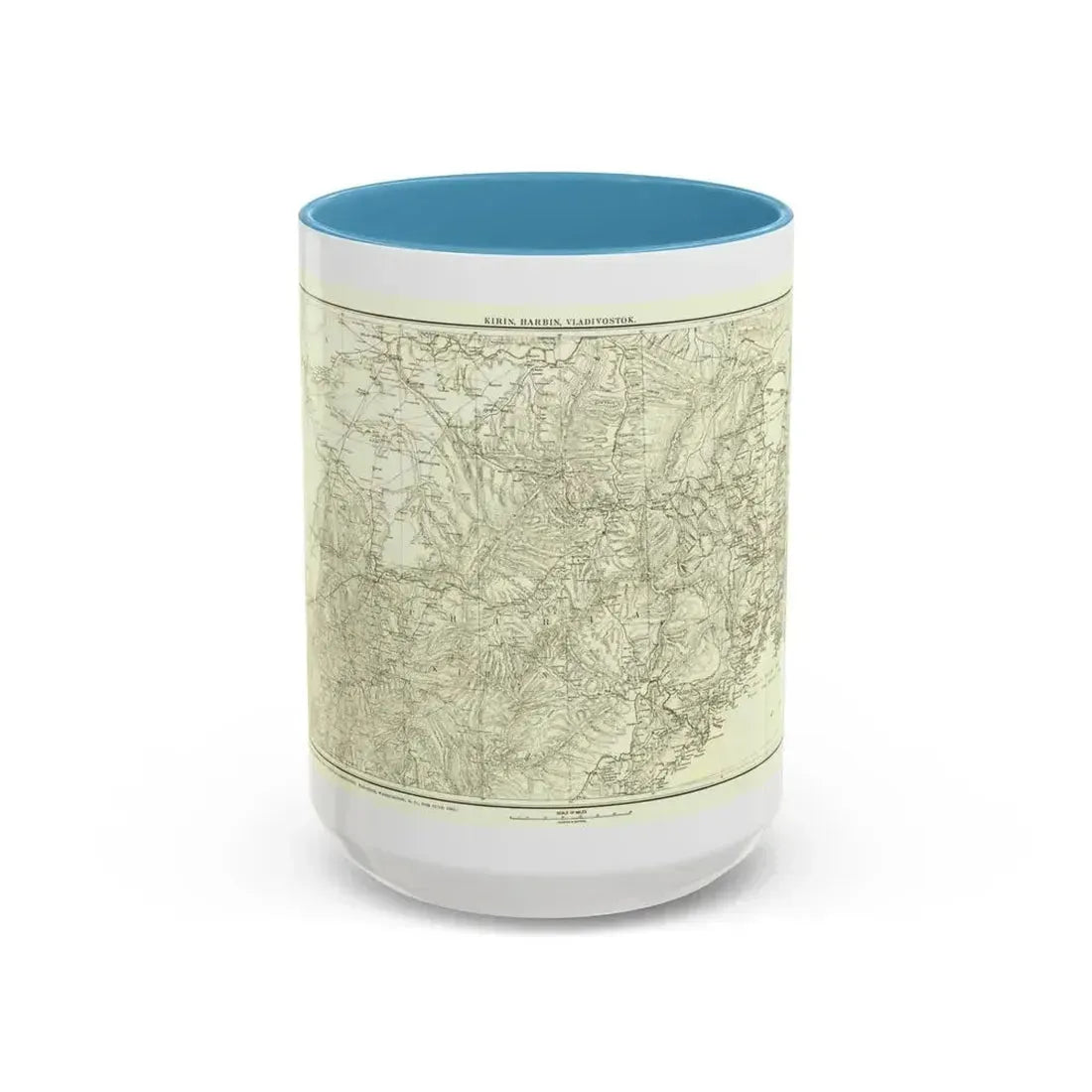 Asia - Kirin, Harbin, Vladivostok (1905) (Map) Accent Coffee Mug 15oz Light Blue - Go Mug Yourself