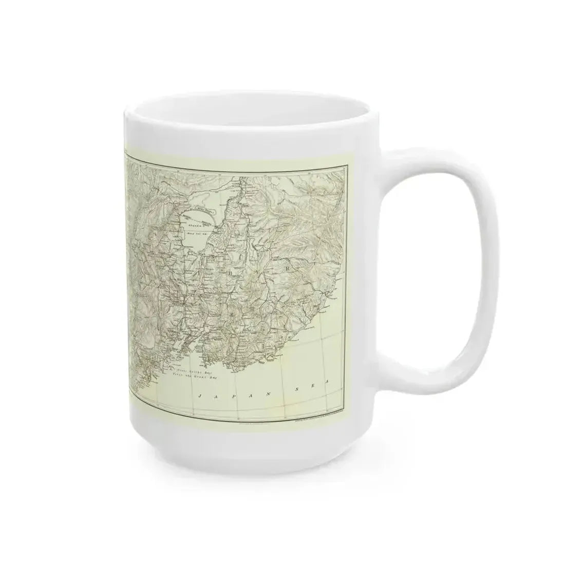 Asia - Kirin, Harbin, Vladivostok (1905) (Map) White Coffee Mug - Go Mug Yourself