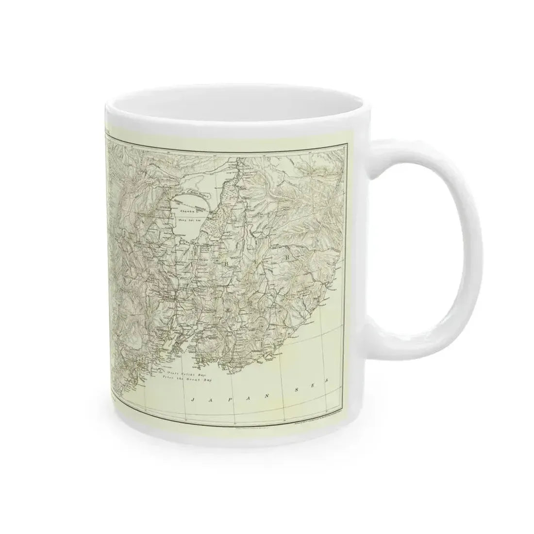 Asia - Kirin, Harbin, Vladivostok (1905) (Map) White Coffee Mug - Go Mug Yourself