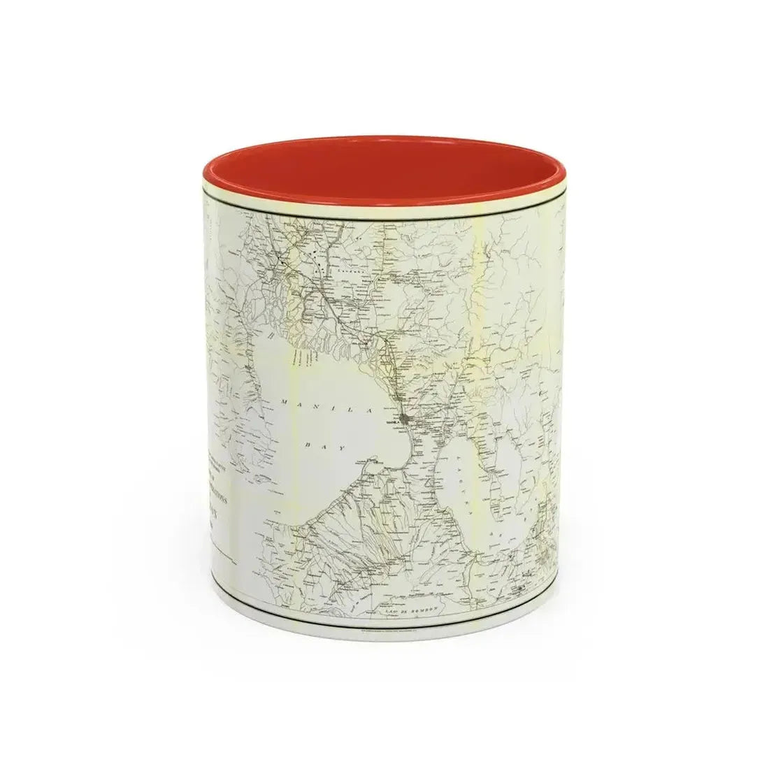 Asia - Luzon, Theatre of Military Operations (1899) (Map) Accent Coffee Mug 11oz Red - Go Mug Yourself
