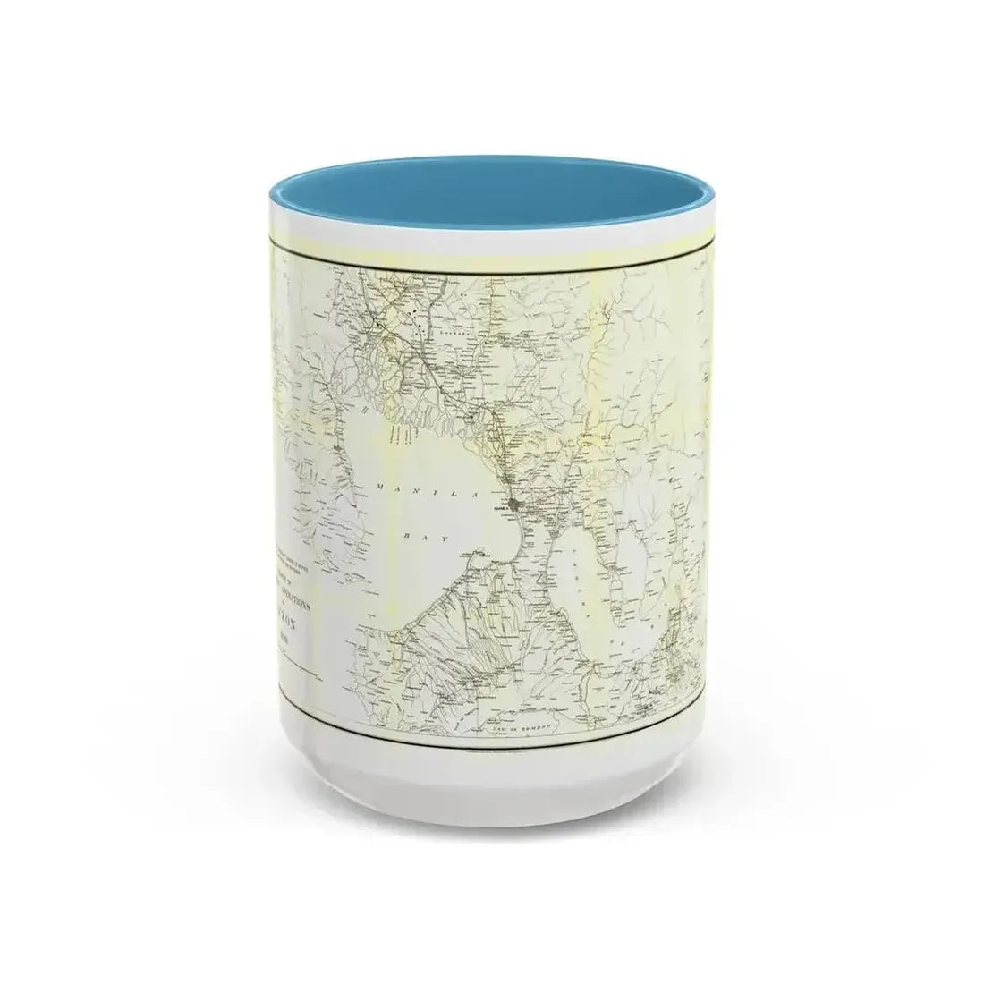 Asia - Luzon, Theatre of Military Operations (1899) (Map) Accent Coffee Mug 15oz Light Blue - Go Mug Yourself