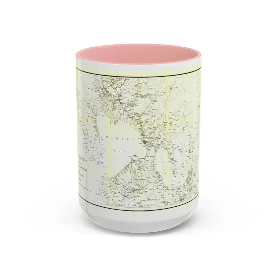 Asia - Luzon, Theatre of Military Operations (1899) (Map) Accent Coffee Mug 15oz Pink - Go Mug Yourself