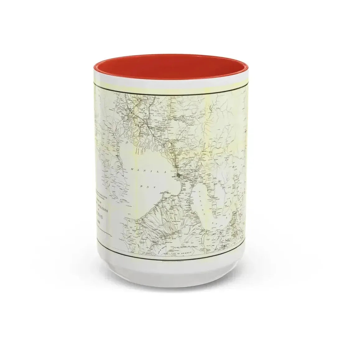 Asia - Luzon, Theatre of Military Operations (1899) (Map) Accent Coffee Mug 15oz Red - Go Mug Yourself