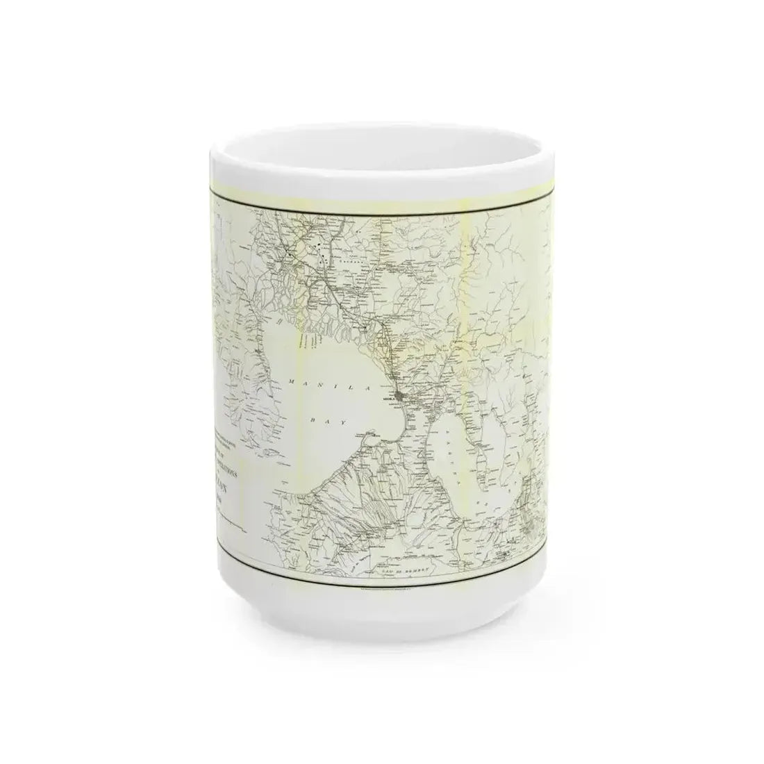 Asia - Luzon, Theatre of Military Operations (1899) (Map) White Coffee Mug 15oz - Go Mug Yourself