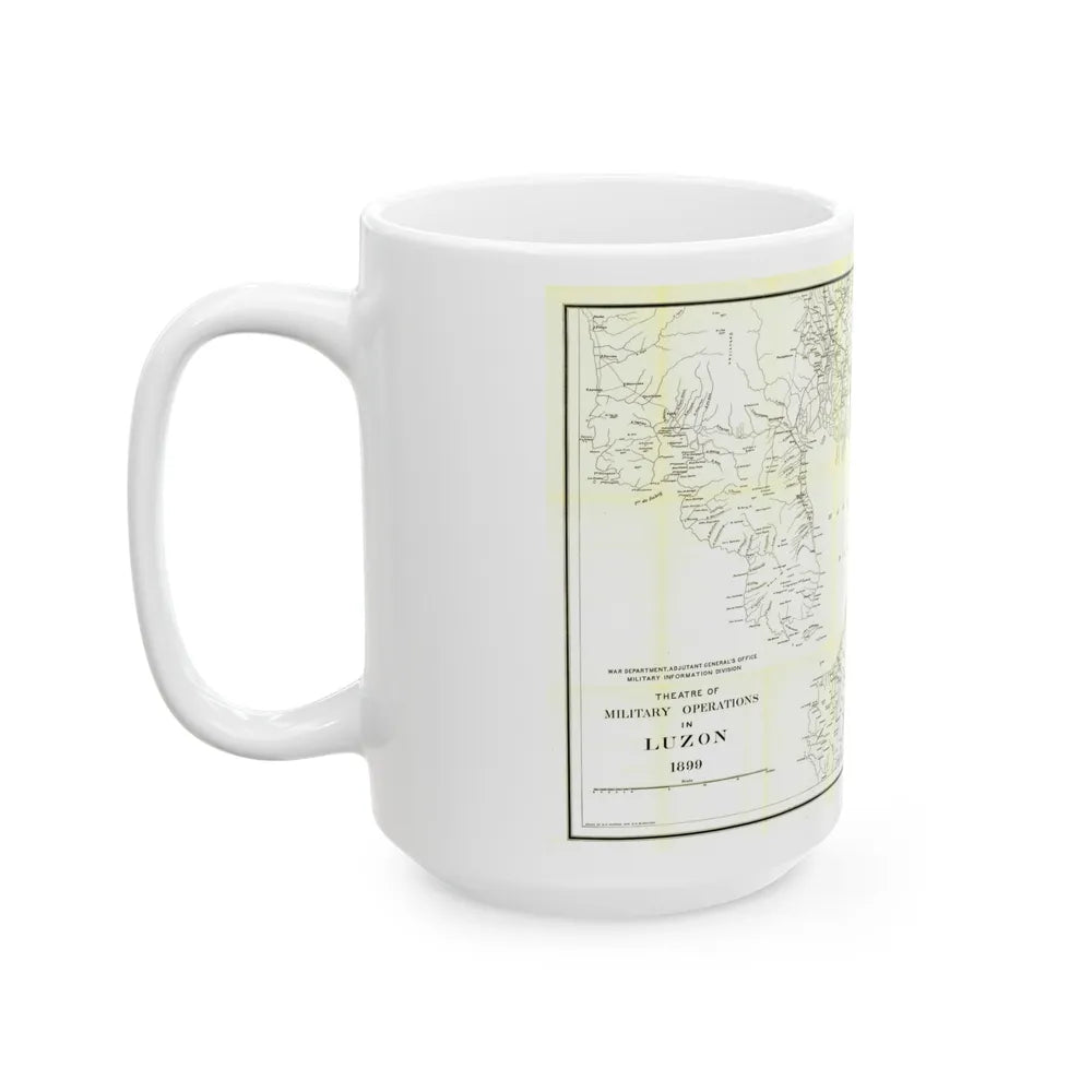 Asia - Luzon, Theatre of Military Operations (1899) (Map) White Coffee Mug-Go Mug Yourself