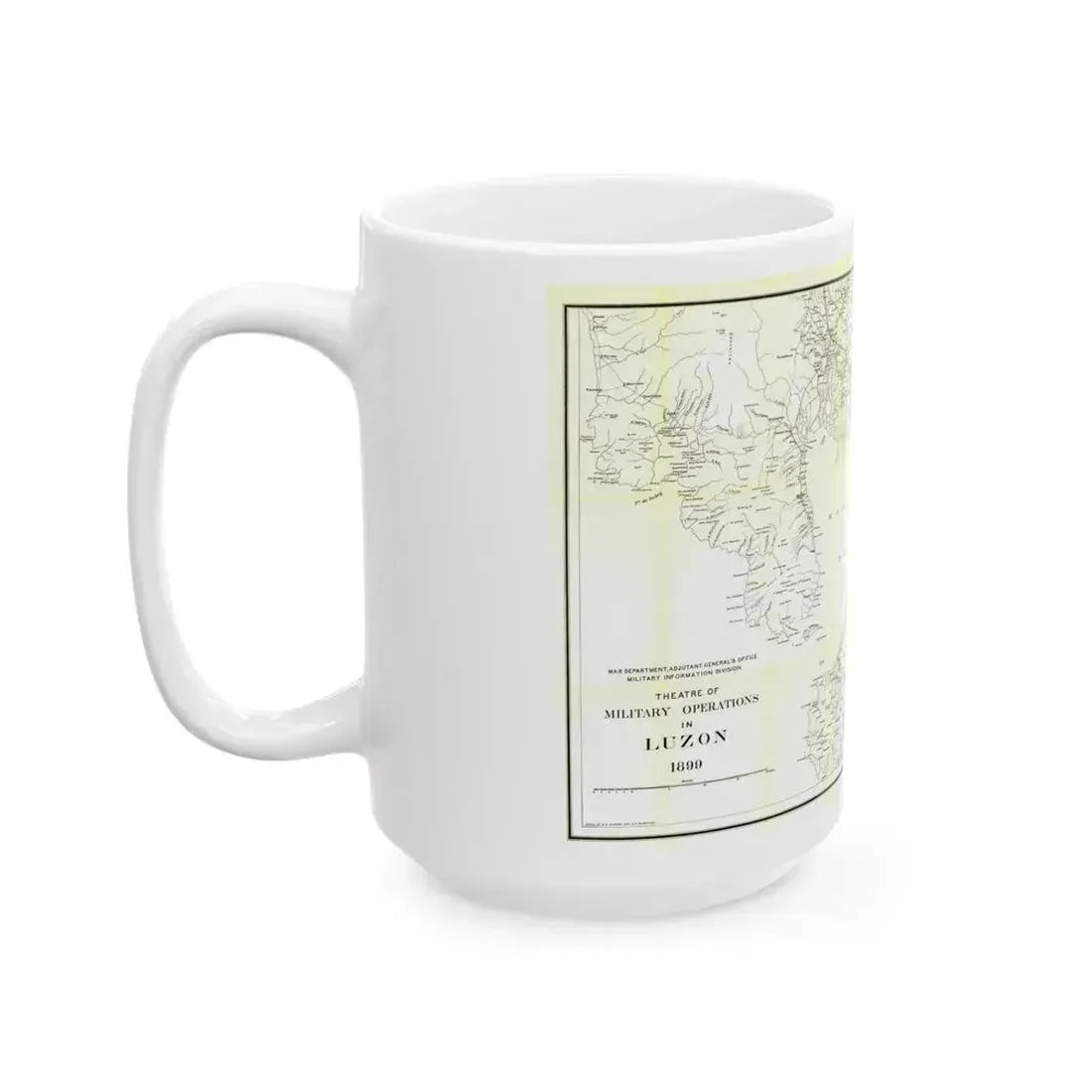 Asia - Luzon, Theatre of Military Operations (1899) (Map) White Coffee Mug - Go Mug Yourself