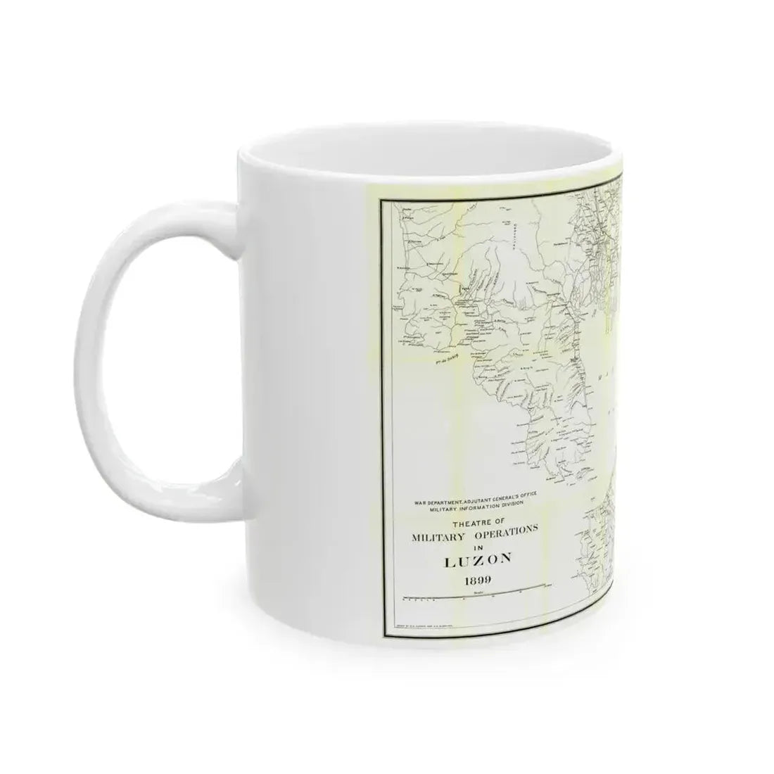 Asia - Luzon, Theatre of Military Operations (1899) (Map) White Coffee Mug - Go Mug Yourself