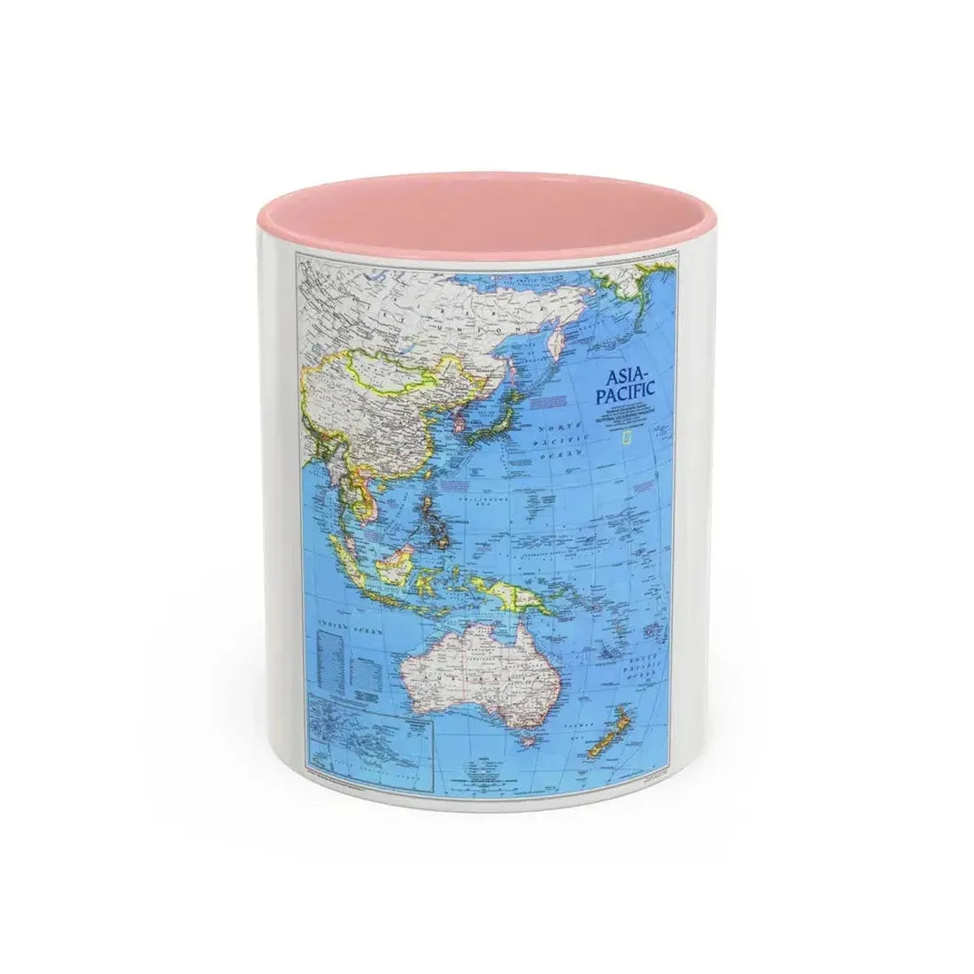 Asia-Pacific (1989) (Map) Accent Coffee Mug 11oz Pink - Go Mug Yourself