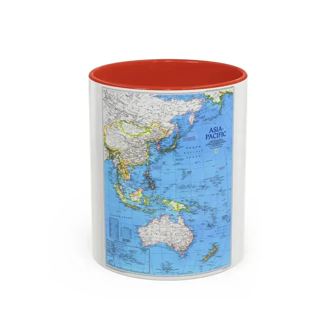 Asia-Pacific (1989) (Map) Accent Coffee Mug 11oz Red - Go Mug Yourself